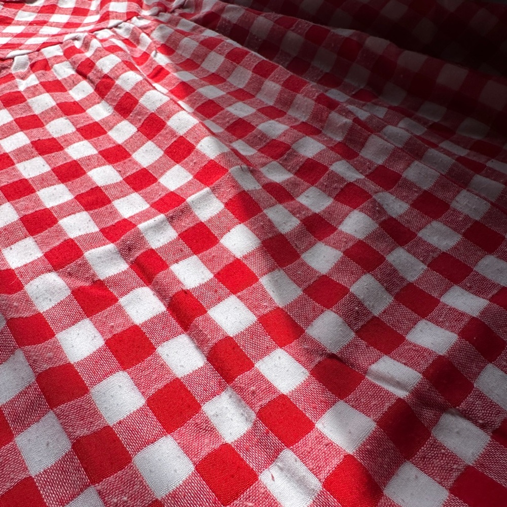 Entro Gingham Checkered Patterned Crochet Shirt L - image 5